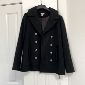 Black Pea Coat from J Crew excellent condition